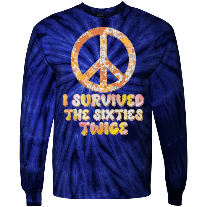 Retro Vintage I Survived The Sixties Twice Tie-Dye Long Sleeve Shirt