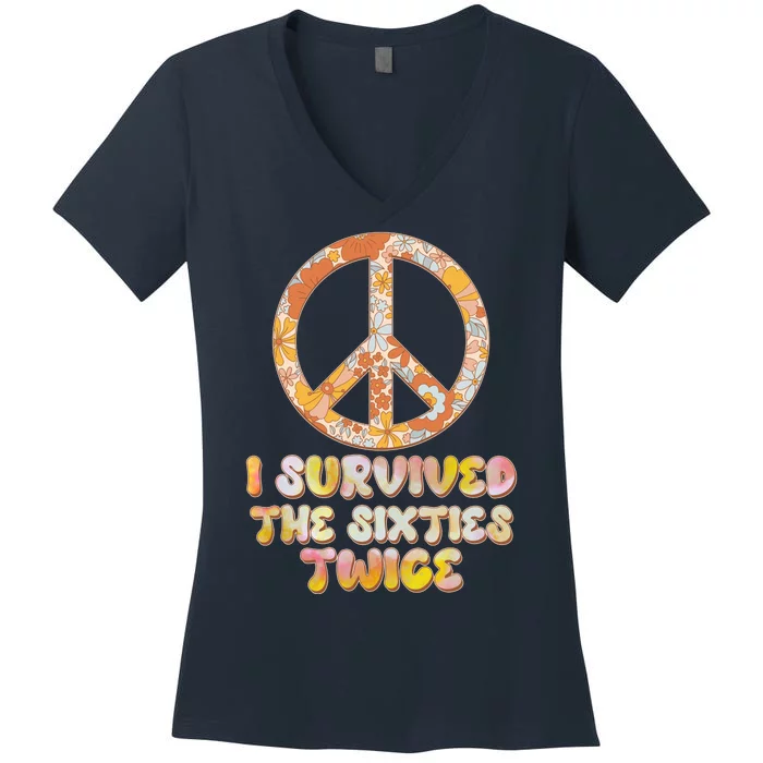 Retro Vintage I Survived The Sixties Twice Women's V-Neck T-Shirt