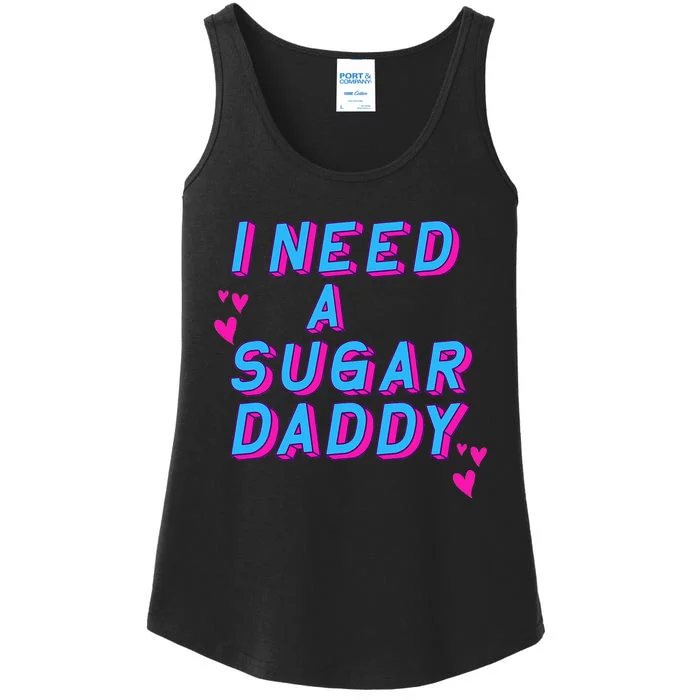 Retro Vintage I Need A Sugar Daddy Ladies Essential Tank