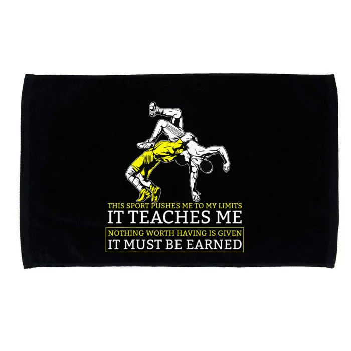 Retro Vintage It Must Be Earned Wrestling Microfiber Hand Towel