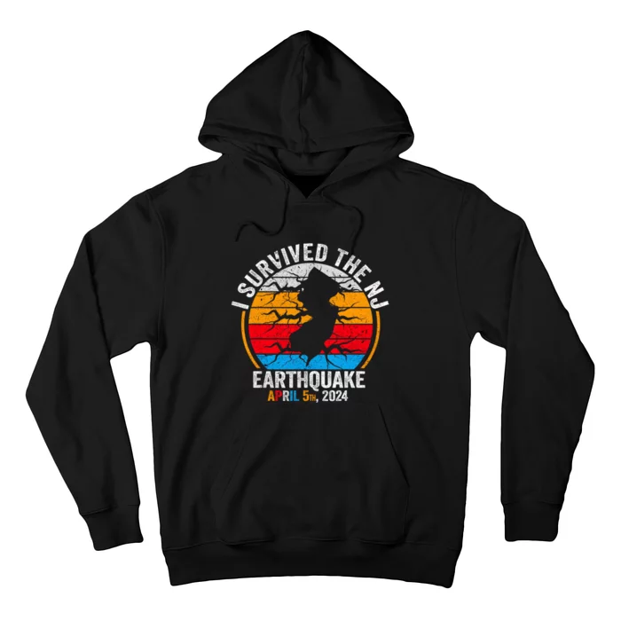 Retro Vintage I Survived The Nj Earthquake Hoodie