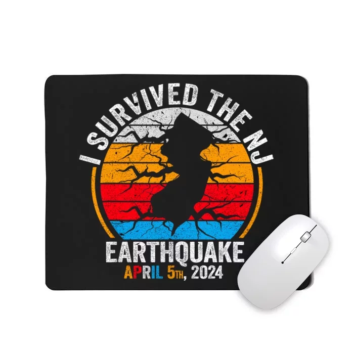 Retro Vintage I Survived The Nj Earthquake Mousepad