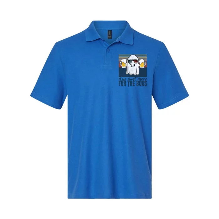 Retro Vintage Im Just Here For The Boos Gift Softstyle Adult Sport Polo