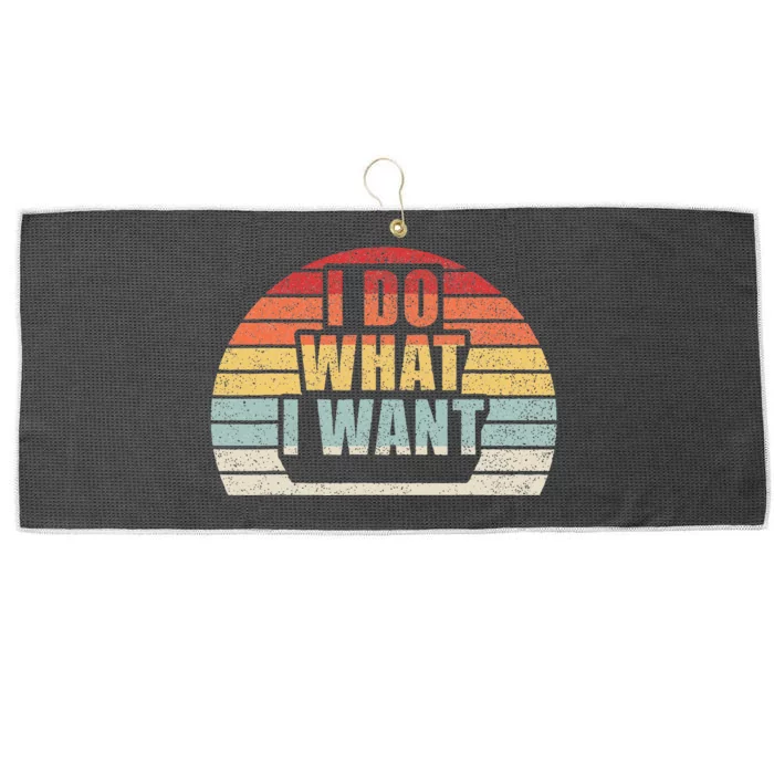 Retro Vintage I Do What I Want Large Microfiber Waffle Golf Towel