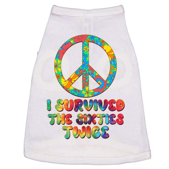 Retro Vintage I Survived The Sixties Twice Rainbow Tie Dye Doggie Tank