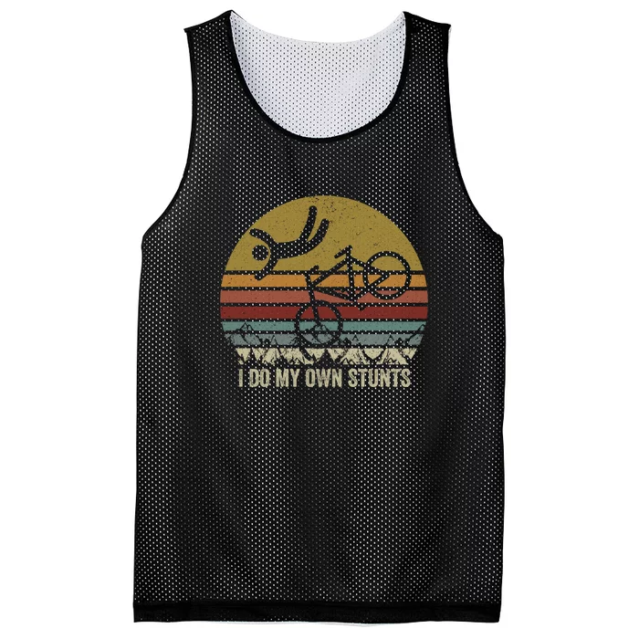 Retro Vintage I Do My Own Stunts Bike Lovers Gift Mesh Reversible Basketball Jersey Tank