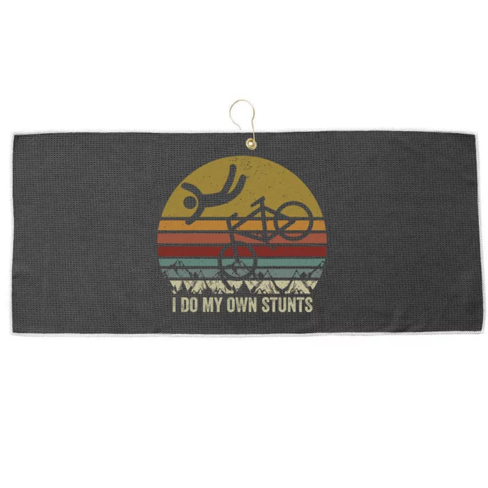 Retro Vintage I Do My Own Stunts Bike Lovers Gift Large Microfiber Waffle Golf Towel