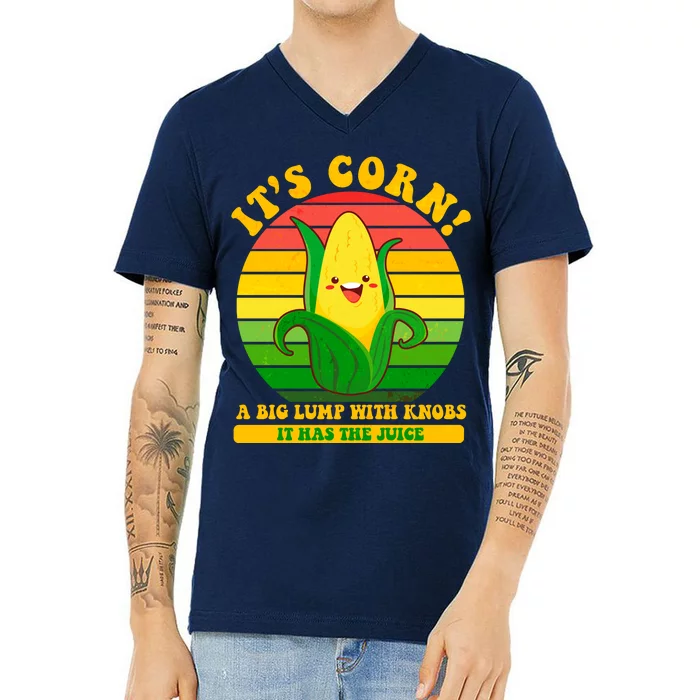 Retro Vintage It's Corn A Lump With Knobs V-Neck T-Shirt