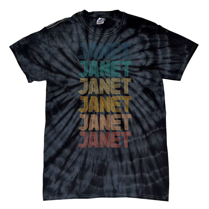 Retro Vintage Janet Classic Name Cool 80s 90s Tie-Dye T-Shirt