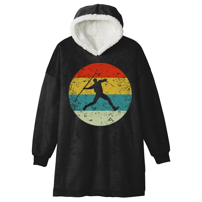 Retro Vintage Javelin Throws Hooded Wearable Blanket