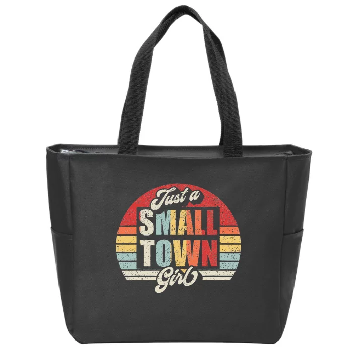 Retro Vintage Just A Small Town Girl Zip Tote Bag