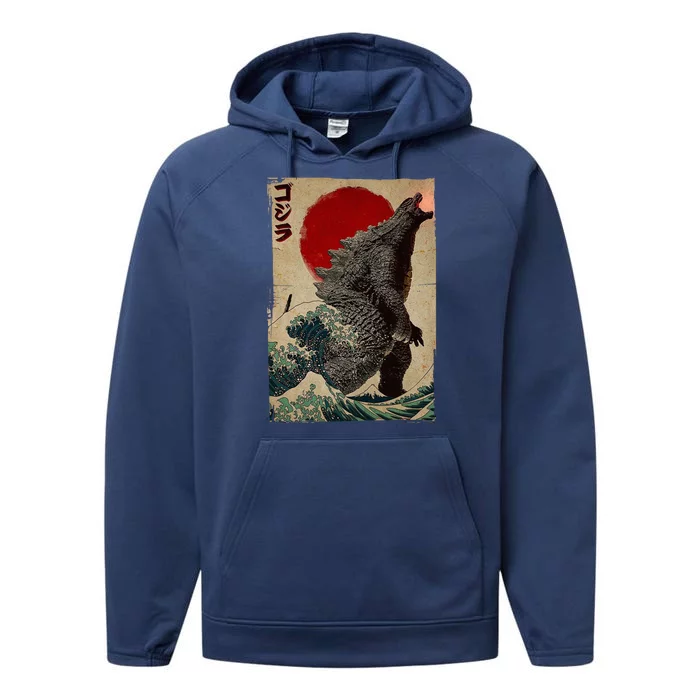 Retro Vintage Japanese Art Legendary Rare Kaiju Performance Fleece Hoodie