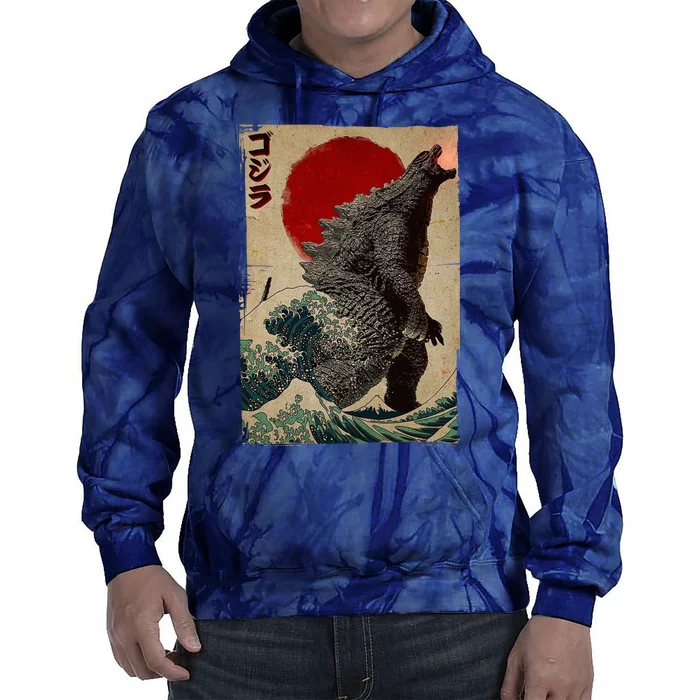 Retro Vintage Japanese Art Legendary Rare Kaiju Tie Dye Hoodie