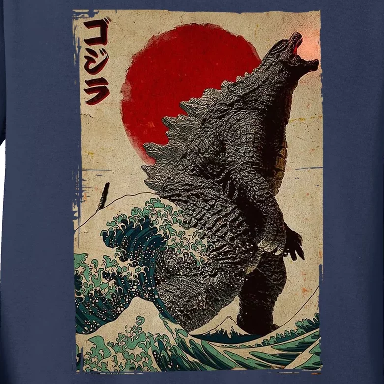 Retro Vintage Japanese Art Legendary Rare Kaiju Kids Long Sleeve Shirt