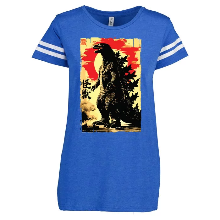 Retro Vintage Japanese Art Legendary Rare Kaiju Enza Ladies Jersey Football T-Shirt