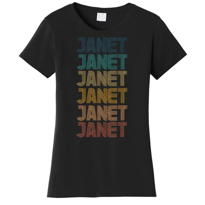 Retro Vintage Janet Classic Name Cool 80s 90s Women's T-Shirt