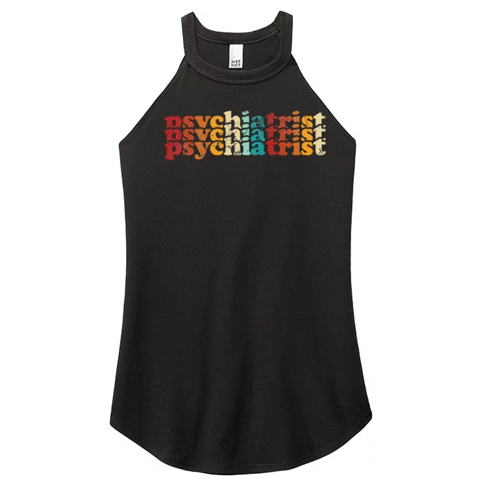 Retro Vintage Job Title Psychiatrist Women’s Perfect Tri Rocker Tank