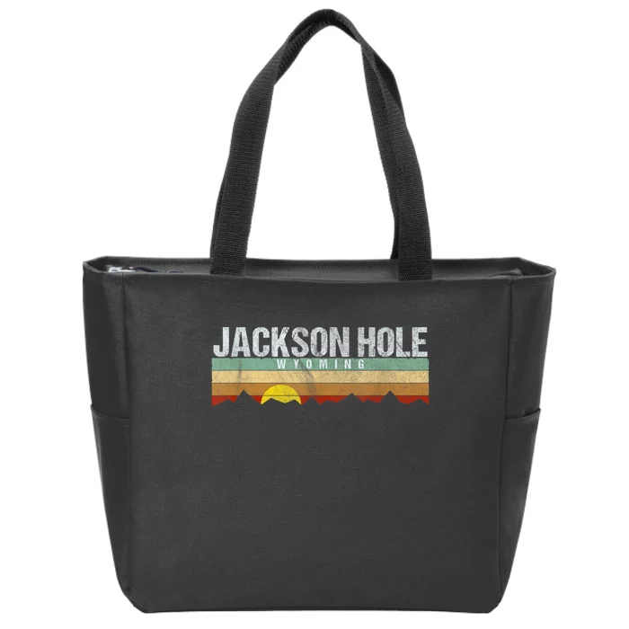 Retro Vintage Jackson Hole Wyoming Zip Tote Bag