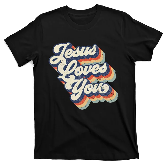 Retro Vintage Jesus Loves You T-Shirt