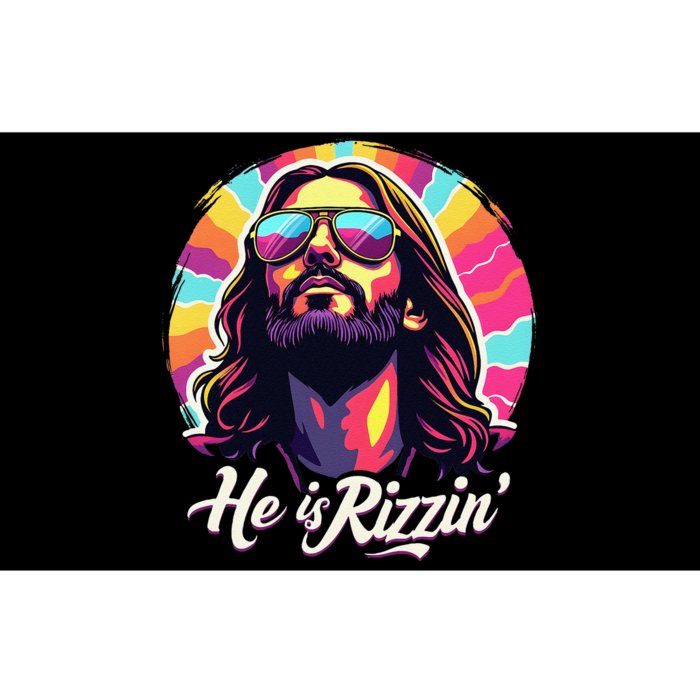 Retro Vintage Jesus Christian He Is Rizzin Jesus Is Rizzen Bumper Sticker