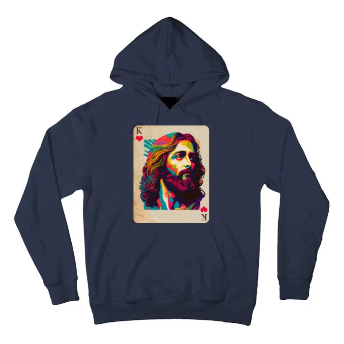 Retro Vintage Jesus Is King Of Kings Playing Card Tall Hoodie