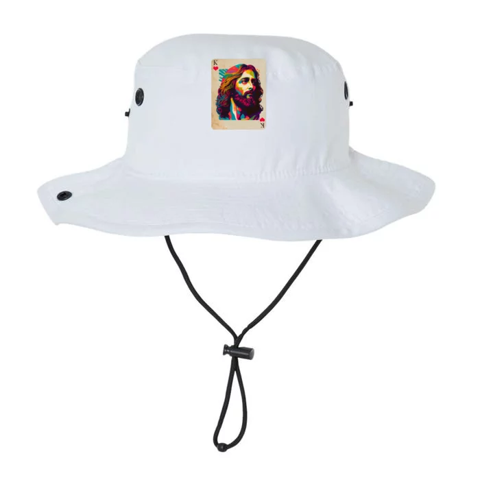 Retro Vintage Jesus Is King Of Kings Playing Card Legacy Cool Fit Booney Bucket Hat