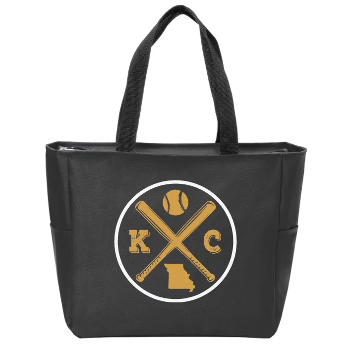 Retro Vintage Kansas City Baseball Emblem Zip Tote Bag