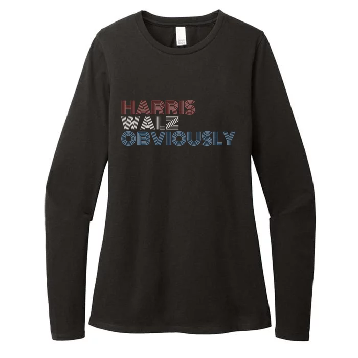 Retro Vintage Kamala Walz Obviously 2024 Harris Waltz 2024 Gift Womens CVC Long Sleeve Shirt