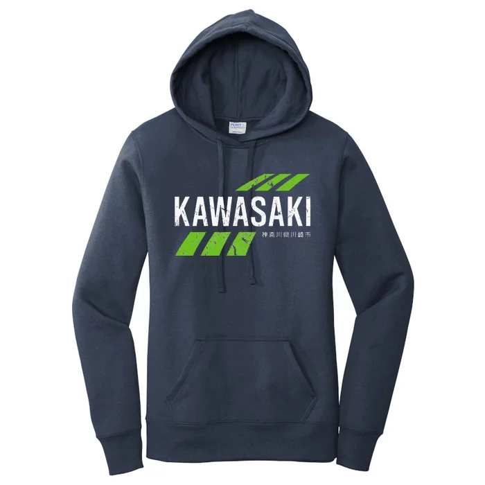 Retro Vintage Kawasaki Green City Women's Pullover Hoodie