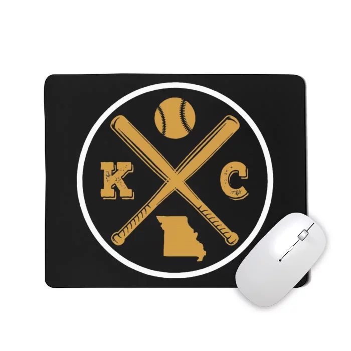 Retro Vintage Kansas City Baseball Emblem Mousepad