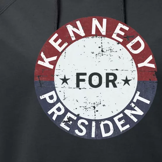 RFK Vintage kennedy for president JFK American Performance Fleece Hoodie