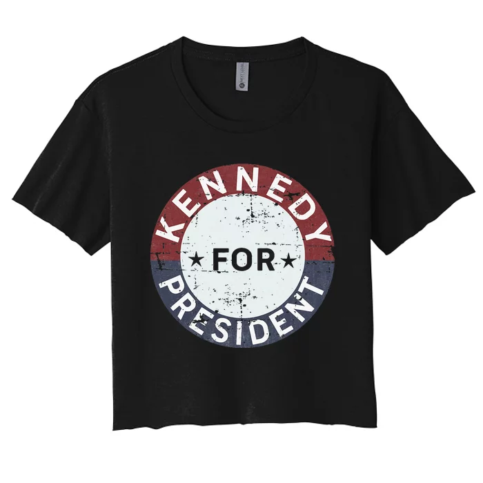 RFK Vintage kennedy for president JFK American Women's Crop Top Tee