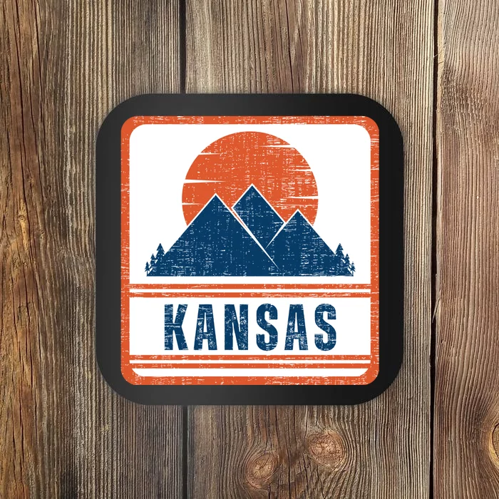 Retro Vintage Kansas USA Mountain Gift For Men Coaster