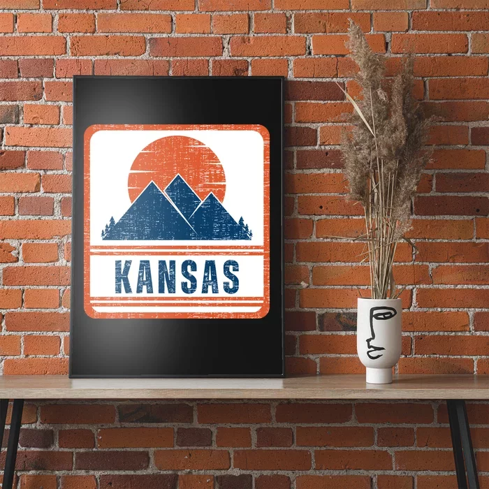 Retro Vintage Kansas USA Mountain Gift For Men Poster