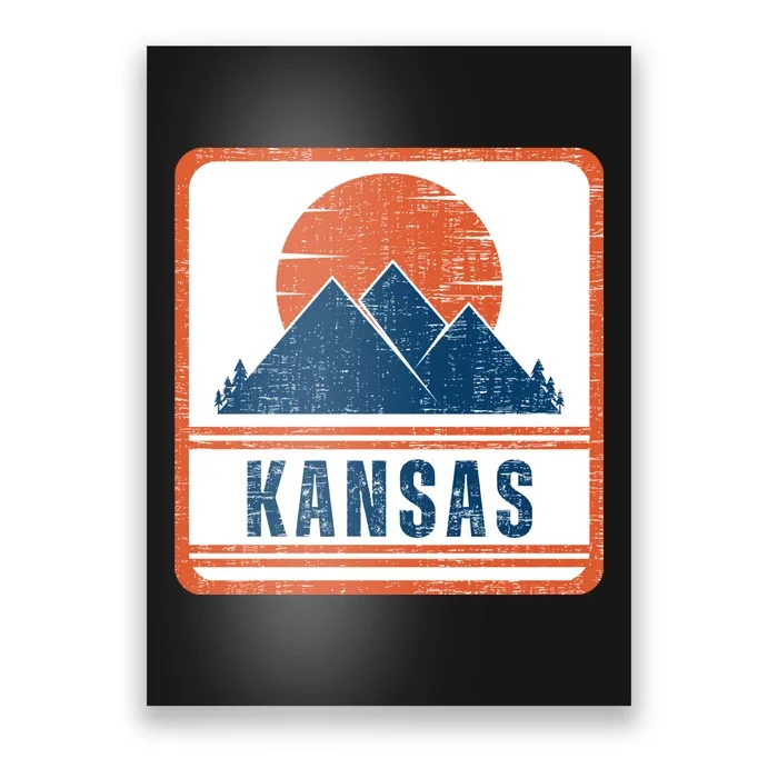 Retro Vintage Kansas USA Mountain Gift For Men Poster