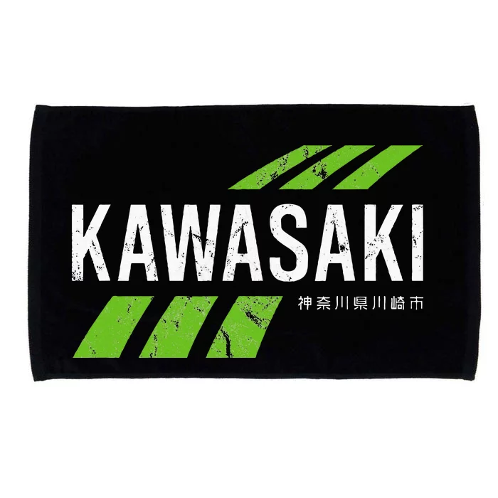 Retro Vintage Kawasaki Green City Microfiber Hand Towel