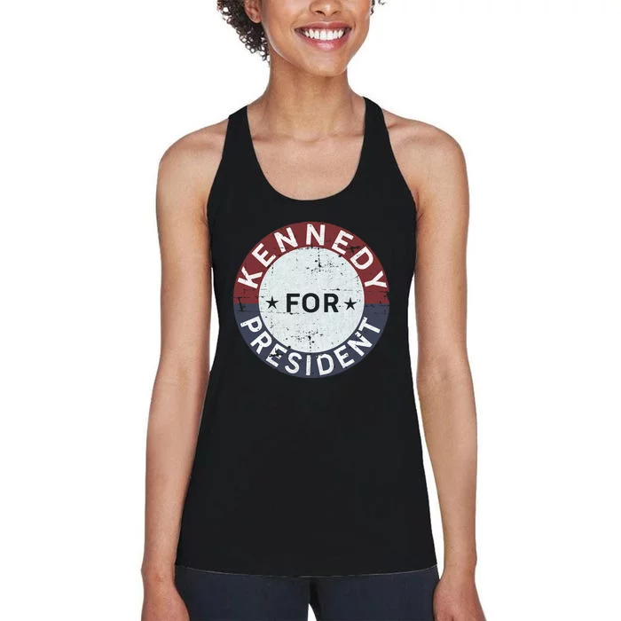 RFK Vintage Kennedy For President JFK American Women's Racerback Tank