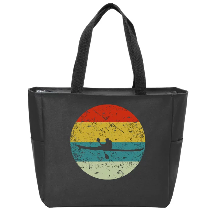 Retro Vintage Kayak Zip Tote Bag