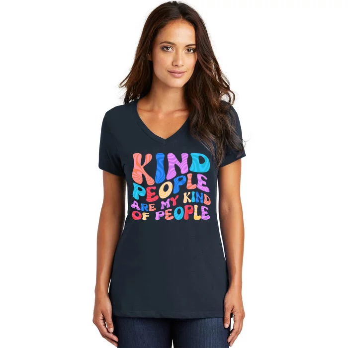 Retro Vintage Kind People Are My Kind Of People Women's V-Neck T-Shirt