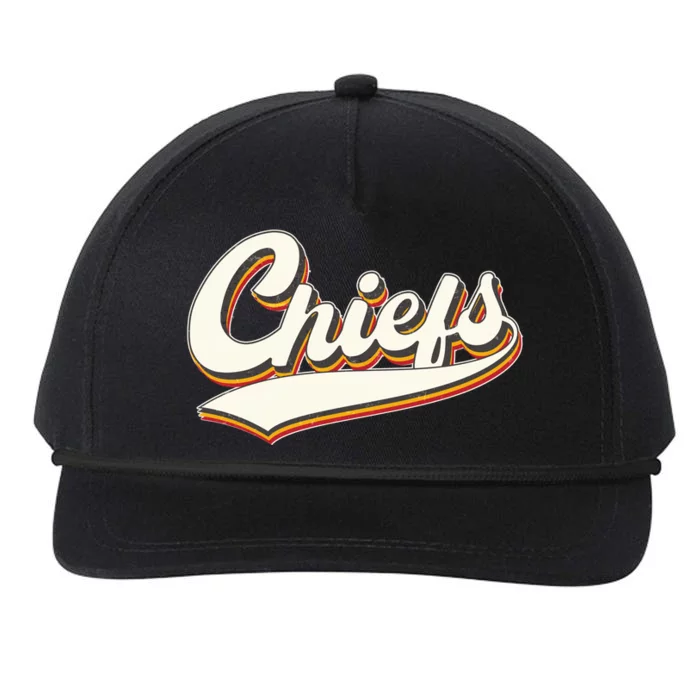 Retro Chiefs Fan Logo Snapback Five-Panel Rope Hat