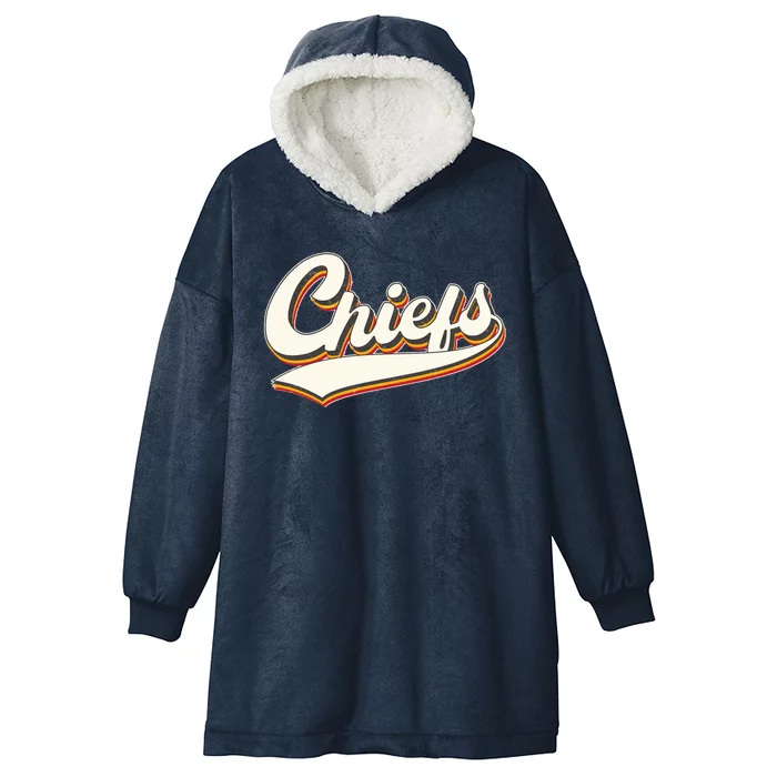 Retro Chiefs Fan Logo Hooded Wearable Blanket