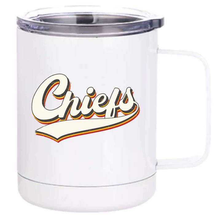 Retro Chiefs Fan Logo Front & Back 12oz Stainless Steel Tumbler Cup