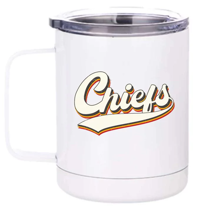 Retro Chiefs Fan Logo Front & Back 12oz Stainless Steel Tumbler Cup