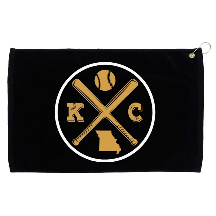 Retro Vintage Kansas City Baseball Emblem Grommeted Golf Towel