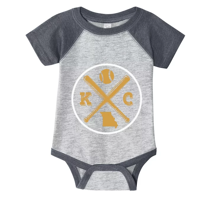 Retro Vintage Kansas City Baseball Emblem Infant Baby Jersey Bodysuit