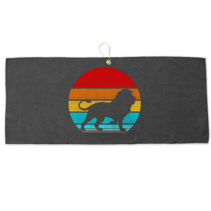 Retro Vintage Lion Large Microfiber Waffle Golf Towel