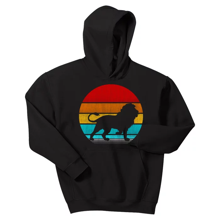 Retro Vintage Lion Kids Hoodie