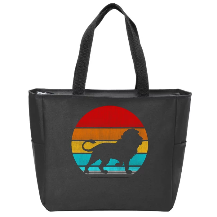 Retro Vintage Lion Zip Tote Bag