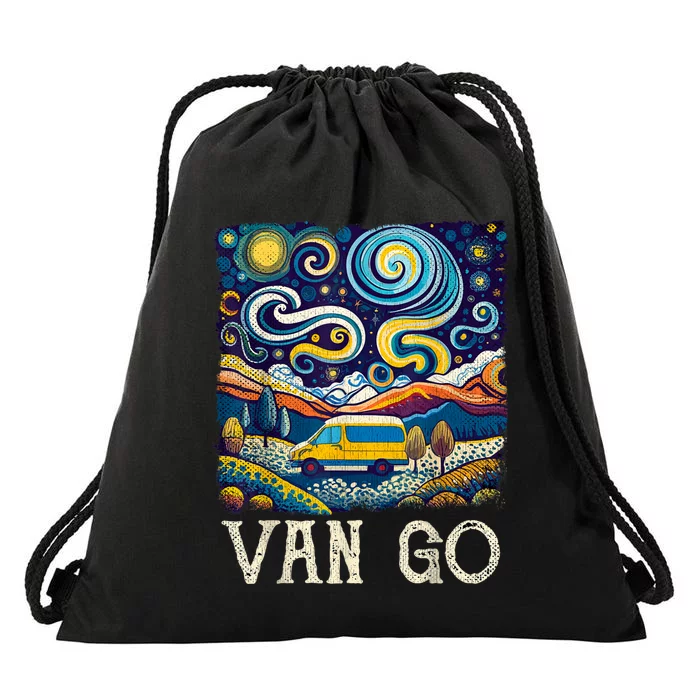 Retro Van Life Vintage Van Dwellers Vanlife Nomads Drawstring Bag