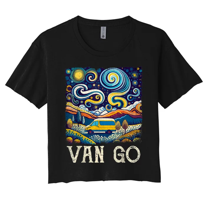 Retro Van Life Vintage Van Dwellers Vanlife Nomads Women's Crop Top Tee